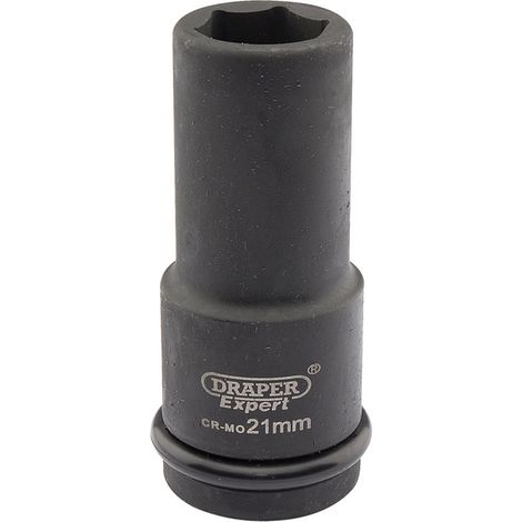 Draper 21mm Hi-Torq® Deep Impact Socket for 3/4" Square Drive, Metric, Heavy-Duty 3/4-Inch Deep Socket (Model 05053) (1/5)