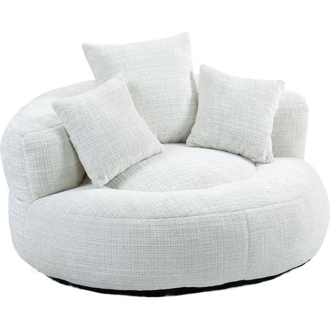 Lazy Sofa Durable Komfort Lounger hohen Rücken Sitzsack Stuhl Couch mit drei Kissen für Erwachsene und Kinder, Indoor & Outdoor, Single Gaming Sofa Stuhl für Schlafzimmer, Büro (Beige Chenille)