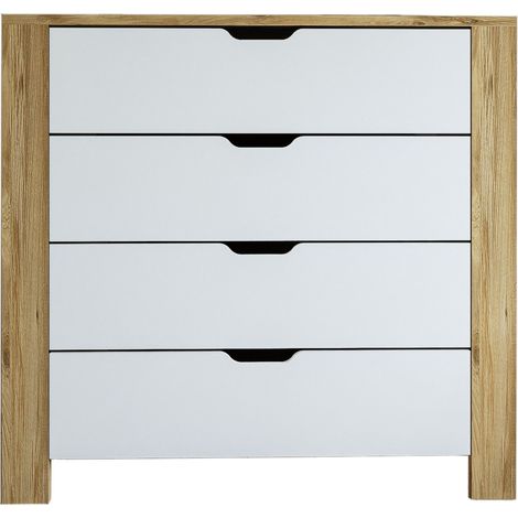 Cómoda Pastena, 4 cajones, apertura deslizante, cierre deslizante, 90x42x85h cm, marrón roble