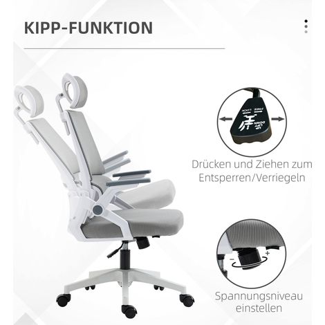 Fauteuil de bureau réglable en hauteur, 1 appui-tête, 60 x 61 x 121,5 cm, noir (1/4)
