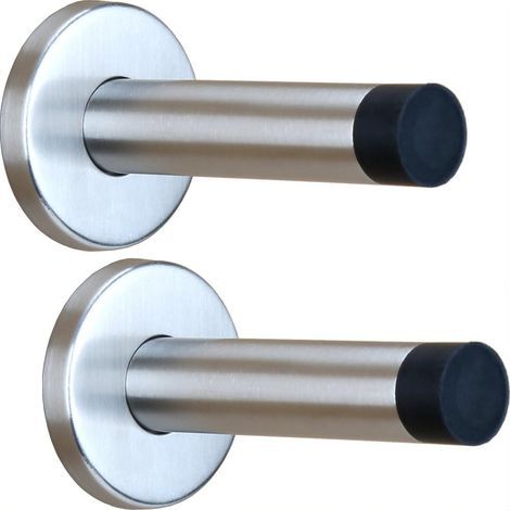 5 pièces de butée de porte butée de porte murale butée de porte en acier inoxydable robuste tampon en caoutchouc T (1/4)