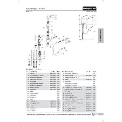 IS Hebel-Set Cerasprint New, Chrom