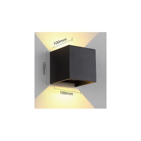 Applique murale noire étanche à détection, extérieur ABS aluminium, 4 feuilles lumière chaude (1/5)