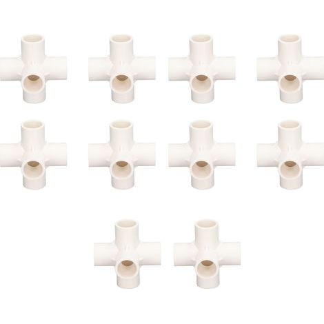 Yanmis Connecteur du Coude à Angle Droit de la Haute qualité PVC Connecteur du Coude à Angle Droit - Excellent pour Le Bâtiment des Structures de Tuyaux en PVC - Pack de 10 (White) (1/5)