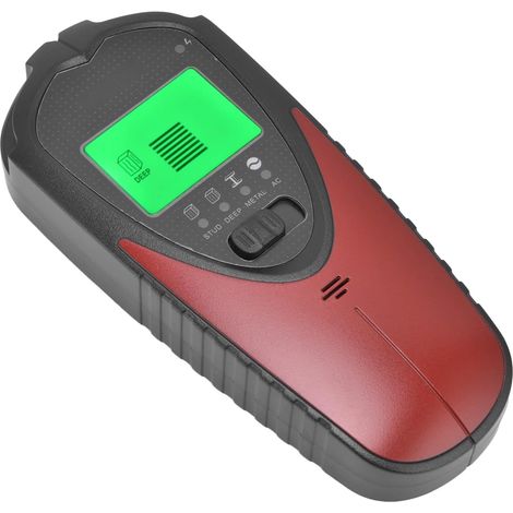Stud Finder Sensor Wall Scanner, 4 en 1 Fonction de calibrage Automatique avec écran LCD Détecteur de Goujons muraux pour la détection de solives métalliques en Fil AC en Bois(Rouge) (1/5)
