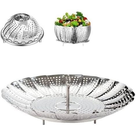 Cuiseur vapeur pliable en acier inoxydable, cuiseur vapeur pliable, accessoires pour cuiseur vapeur pliable pour légumes et fruits (1/4)