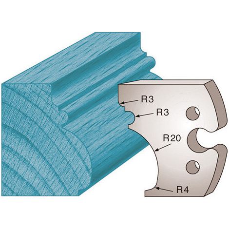 Diamwood Jeu de 2 fers profilés Ht. 50 x 5,5 mm moulure Régence M243 - 50 mm - 50 mm, 5,5 mm - 5,5 mm - Acier SP - Compatibilité porte-outils hauteur 50 (1/2)