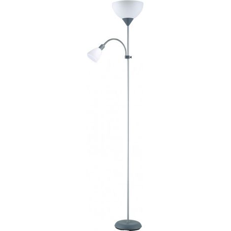 FAB 135542010 Standgerät Rigel 1xe27 + 1xe14 C / Leser Silber 180x34x25,5 Cm