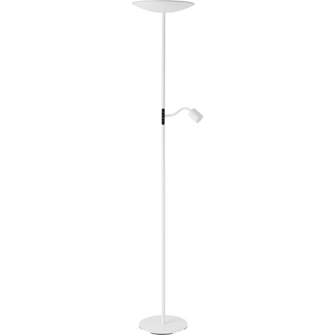 Piantana Minimal Conivarino Acciaio Bianco 2 Luci Led 30,5W 3150+480Lm
