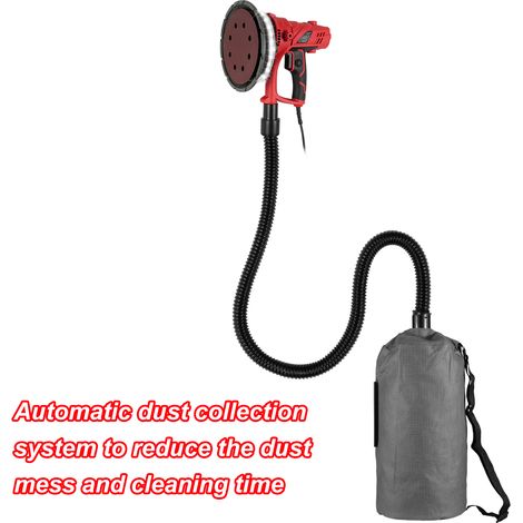 Poche cloison sèche ponceuse 850W électrique avec 12pcs disques de ponçage vitesse variable 1500-2600 tr/min mur automatique système d&39absorption de poussière sous vide lumière bande tuyau et sac de (1/5)