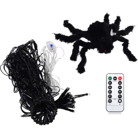 Décoration lumineuse LED USB en forme de toile d'araignée pour Halloween, avec 70 LED orange étanches, idéale pour les fêtes et festivals. (1/5)