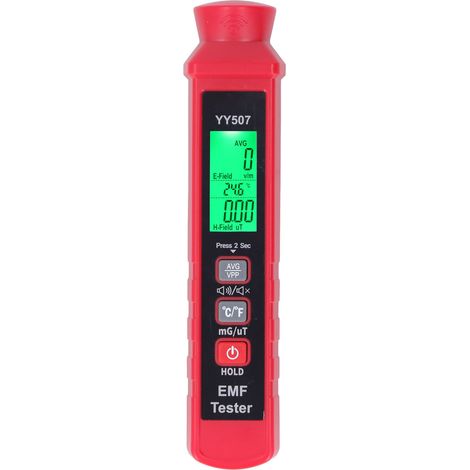 Compteur de rayonnement électromagnétique EMF 3V avec écran LCD rétroéclairé alarme sonore et lumineuse détecteur de champ portable pour maison (1/5)