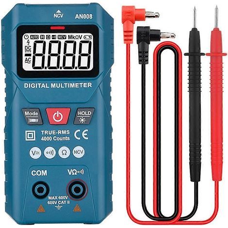 Mini multimètre numérique de tension alternative 600 V, multimètre intelligent à sélection automatique de gamme, test NCV/ohm professionnel (1/5)