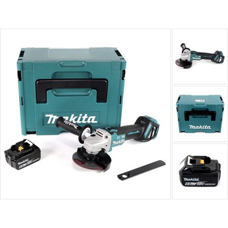 Amoladora angular sin cable Makita DGA 513 G1J 18V 125mm sin escobillas + 1x batería recargable 6.0Ah + Makpac - sin cargador (1/5)