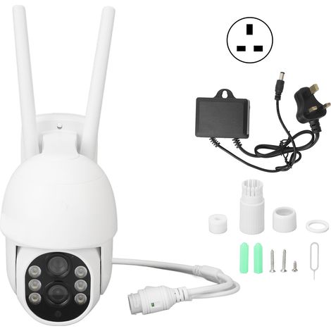 Caméra de surveillance extérieure WiFi 2 objectifs zoom PTZ 350° rotation 90° vision nocturne couleur 1080P 110-240V prise UK (1/5)