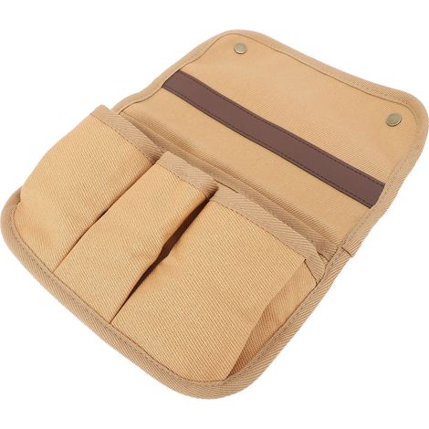 Sacoche latérale de rangement pour chaise de camping en toile double épaisseur avec poche latérale suspendue, kaki, pour fauteuil ou support de tente (1/5)