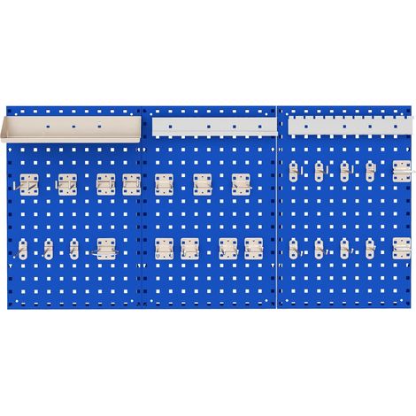 COSTWAY Wall-Mounted Pegboard Kit Pegboard Tool Organizing Kit-Navy