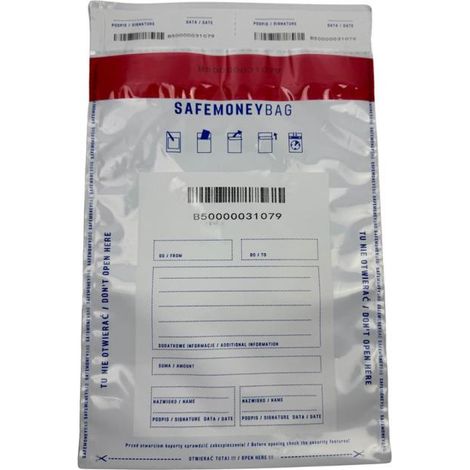 Sobres de seguridad BESTPAK SAFEMONEYBAG sobres de depósito 190x260+35 mm B5 100 uds. Blanco (1/3)