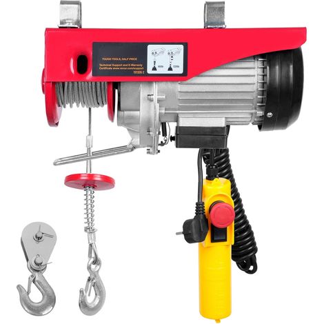 Treuil Électrique 598,7 kg, Moteur en Cuivre Pur 1150W 220V, Télécommande Fil 427 cm, Hauteur de Levage 1219 cm, pour Garage Entrepôt Usine (1/5)