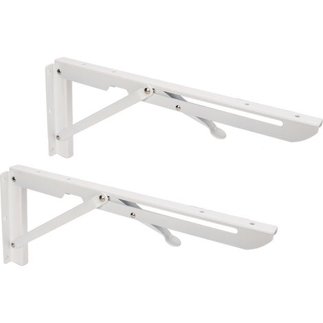 Lot de 2 supports de table pliables muraux, étagère rabattable de 34 cm pour camping-car ou bateau (1/5)