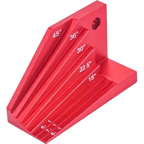 Outil de Recherche d'angle Rapporteur de jauge de biseau en Aluminium Rouge pour Le Travail du Bois de Construction Rapporteur d'angle en Alliage d'aluminium Rapporteur de biseau Outil