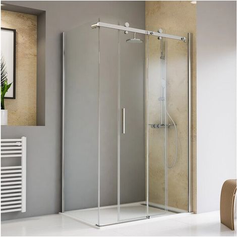 [NEUWERTIG] B-Ware Schulte Schiebetür Toura inkl Seitenwand Türanschlag rechts 90x120cm transparent (1/2)