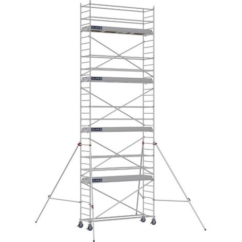 DUARIB GROUP - Échafaudage roulant aluminium Docker – Version lisses – Largeur 85 cm – Hauteur max 11,90 m – Longueur 2,05 / 2,54 / 2,95 m - Hauteur de plateau 7,9 m - L 2,95 x l 0,85 m (1/3)