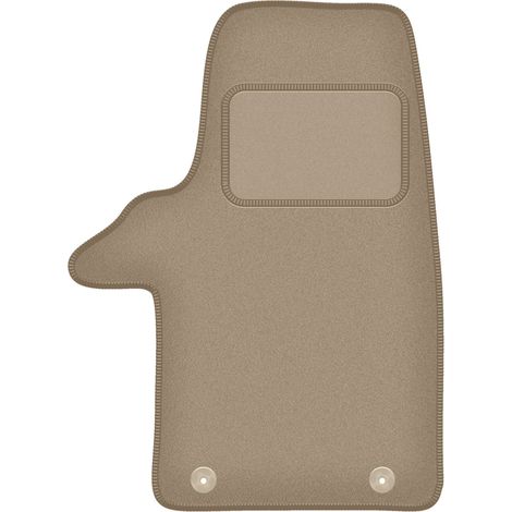 Tappetino in velluto per conducente per: furgone VW Transporter T5, 2 file (2003-2015) beige