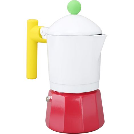Cafetière italienne Moka en alliage d'aluminium, percolateur à café, idéale pour la maison, le bureau et les voyages (rouge). (1/5)