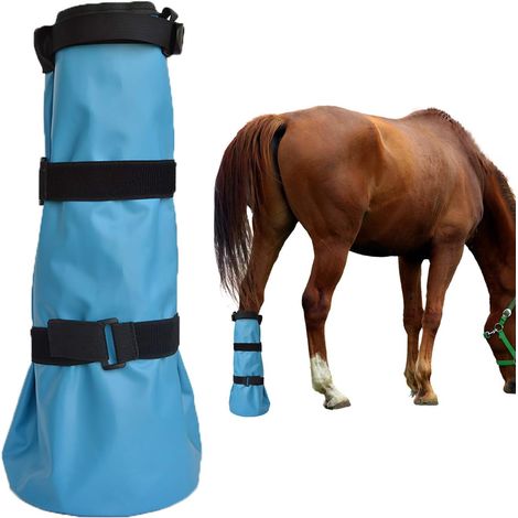 Botte de bain pour sabots de cheval facile à utiliser - Sac de soin des sabots avec coussin en EVA et 2 sangles élastiques - Sac de traitement des sabots équins (1/5)
