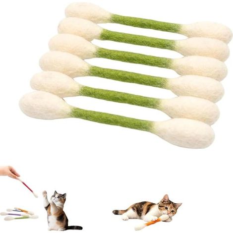 Bâtonnets à mâcher pour chats avec herbe à chat 6 pièces 15 cm – Jouets robustes à mordiller pour chats – Bâtonnets de jeu et de mastication – Vert (1/5)