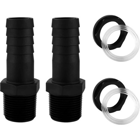 2 Pièces Trop Plein Cuve 25mm, Raccord De Tonneau d'eau De Pluie 1 Pouce, Kit de Raccordement pour Tonneau de Pluie, mit Joints, pour Cuve Eau, Tonneau, Citerne (1/5)