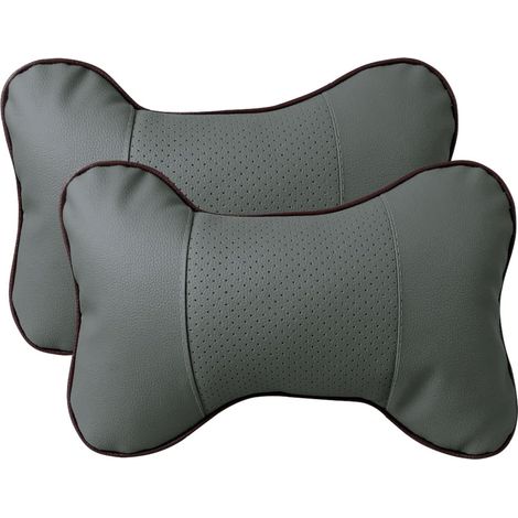 Lot de 2 coussins de nuque en cuir PU pour voiture – Appuis-tête confortables