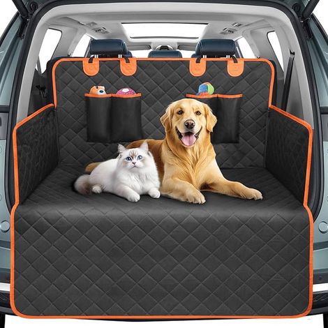 Car Boot Protection for Dogs - Car Boot Mat with Side Protection and Rear Bumper, Waterproof, Scratch-Resistant and Easy Care, Seat Cover with 2 Large Pockets (1/4)