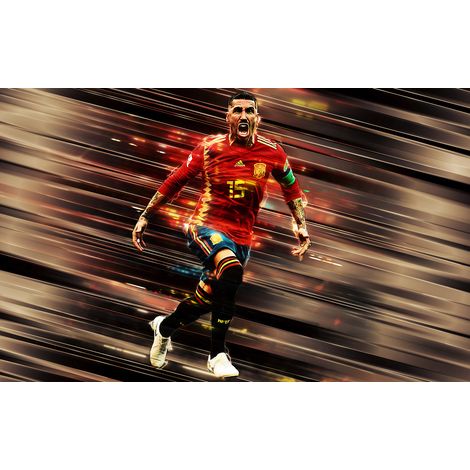 Papier peint panoramique Football - Joueur de Foot - 408 cm x 255 cm (1/2)