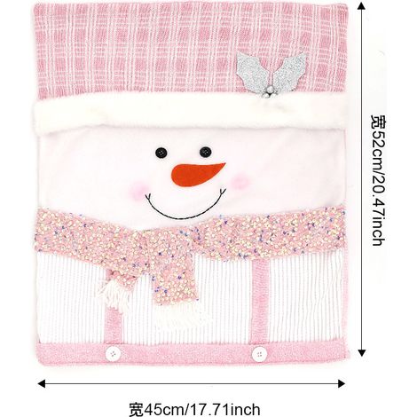 Dekorative Stuhlhussen für Weihnachten, rosa Hockerhussen, Stuhlhussen mit Weihnachtsmann-Puppenmotiv, Restaurant- und Heimdekoration, grenzüberschreitender E-Commerce.