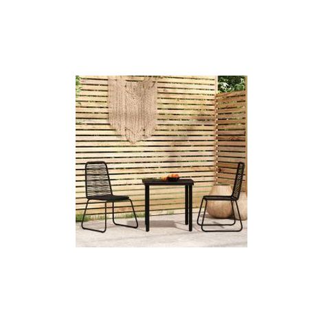 Ensemble à manger de jardin 3 pcs Noir (1/5)