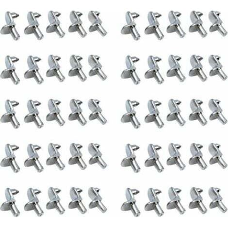 RHG 50PCS Taquet etagere Support Étagères de Métal Nickelé Goupilles de Support pour Armoire Bureau Accessoires