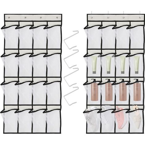 Over-the-door storage organizer with 24 large mesh pockets – Durable and breathable white mesh for shoes, accessories, and small items such as keys (1/5)