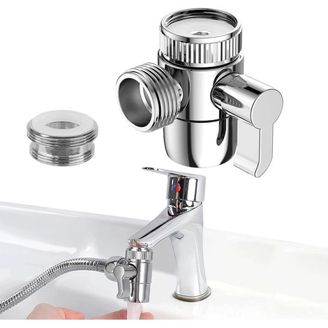 Una válvula inversora de tres vías M22 x M24 para duchas de lavavajillas, lavadoras y grifos de fregaderos de cocina y baño. (1/5)