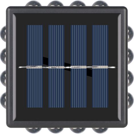 Applique murale solaire, lumière solaire LED pour jardin extérieur, applique murale LED extérieure IP65 étanche à quatre côtés pour porte solaire (1/3)