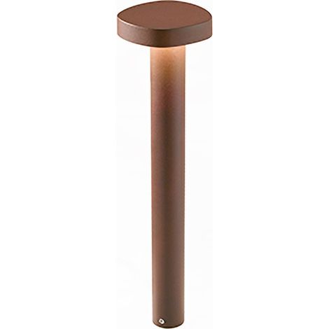 Zafferano Ciottolo - Paletto Led da esterno IP54 7W 3000K design moderno in alluminio per giardini e vialetti - 70 cm Corten (1/3)