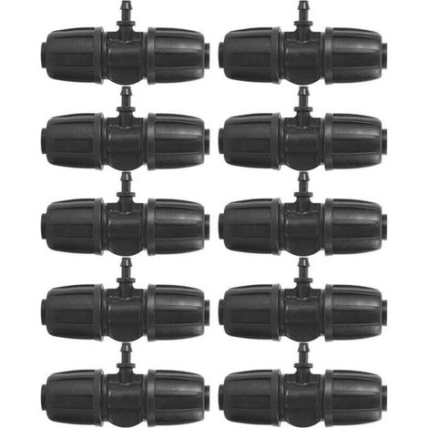 10 stücke 16mm zu 4/7 Garten Schloss Stacheldraht T-anschluss für PE Schlauch Garten Bewässerung (1/4)