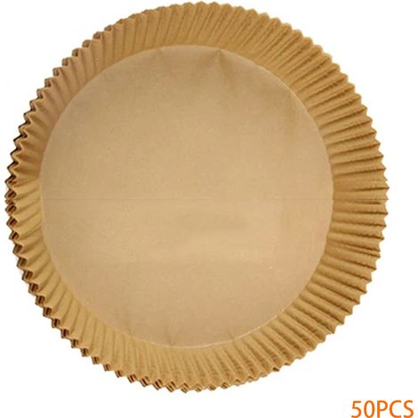 Ensemble de 50/100 pièces pour friteuse à air chaud, feuilles de cuisson en papier sulfurisé, accessoires de cuisine ronds (1/5)