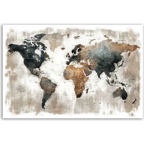 Tableau carte du monde texturée (1/5)