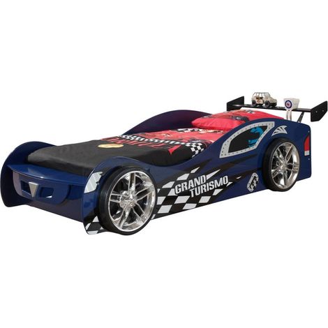 Pack - Lit Enfant & Matelas "Gran Turismo" 90x200cm Bleu (1/2)