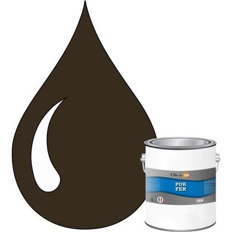 Peinture Fer Antirouille – Métal Extérieur Intérieur, Satinée, Protection Rouille - 1L - RAL 8014 - Brun sépia (1/4)