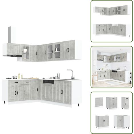 11-tlg. Küchenschrank-Set Lucca Betongrau Holzwerkstoff - Küchenschrank-Set - Küchenschrank-Sets - Küchenzeile Einbauküche - Küchenschrank (1/5)
