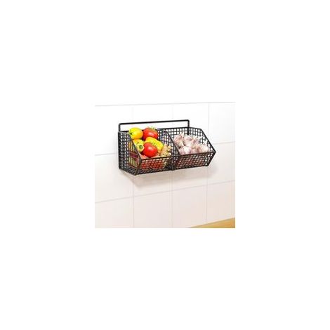 Scatola porta zenzero e aglio, cestino portaoggetti da cucina da parete, porta spezie da parete, cestino porta frutta e zenzero, 25 cm (10 pollici) - Crezuo