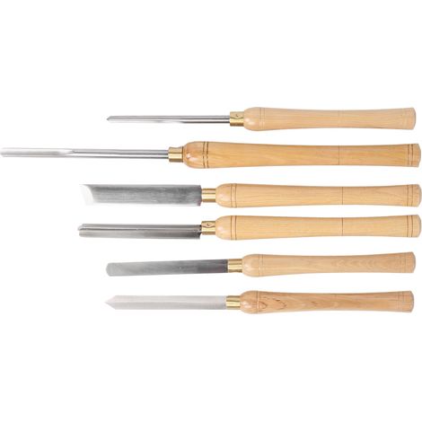 Jeu de 6 ciseaux à bois HSS, gouges de tournage avec manche en bois, outils de sculpture pour tour à bois, ensemble professionnel (1/5)